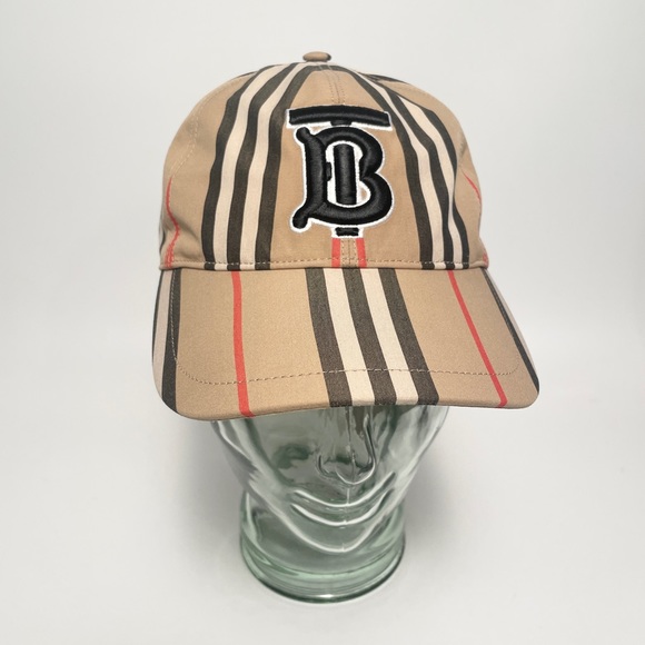 Burberry Monogram Motif Icon Stripe Cotton Baseball Cap, sz Small - Picture 3 of 8